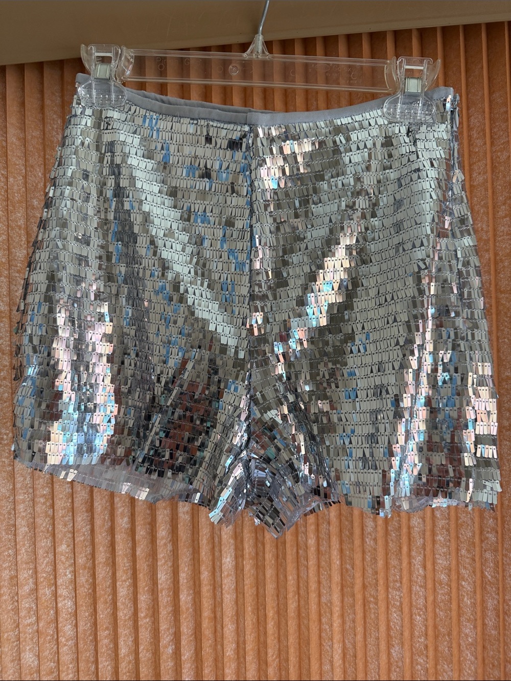 Blue B Silver Sequin Women’s Shorts Size S NWT